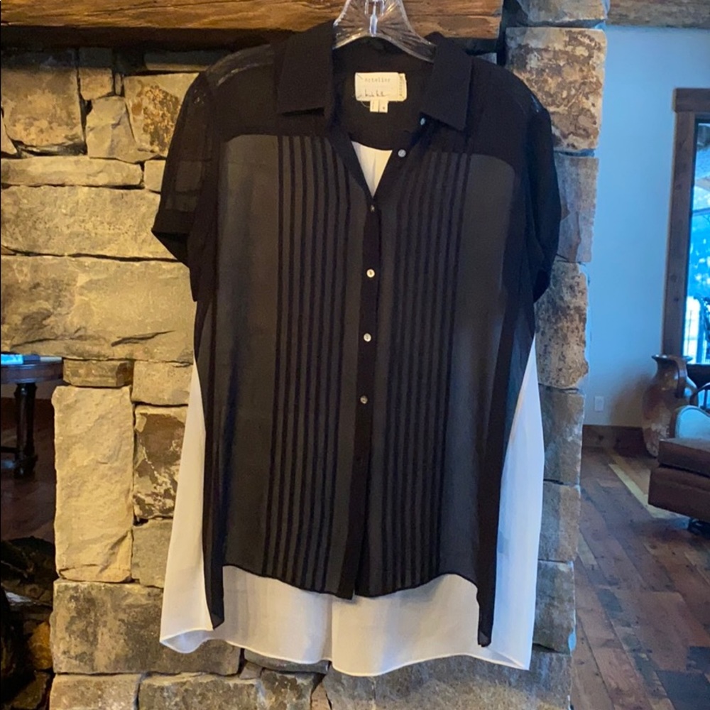Nicole Miller sheer blouse